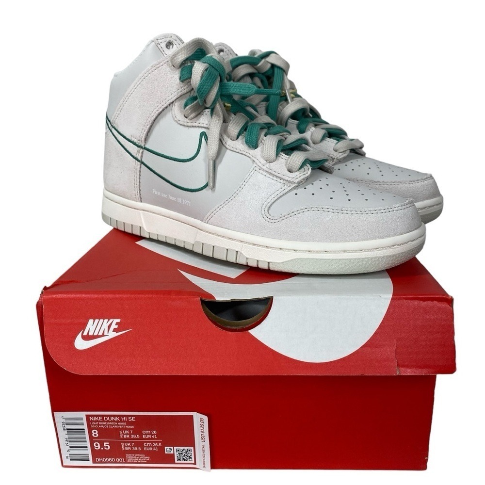 Nike Dunk High SE First Use Light Bone Green Noise DH0960-001 Mens 8 Womens 9.5